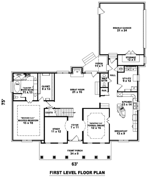 Southern Floor Plan - Main Floor Plan #81-1086