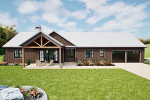 Barndominium Exterior - Front Elevation Plan #48-1200