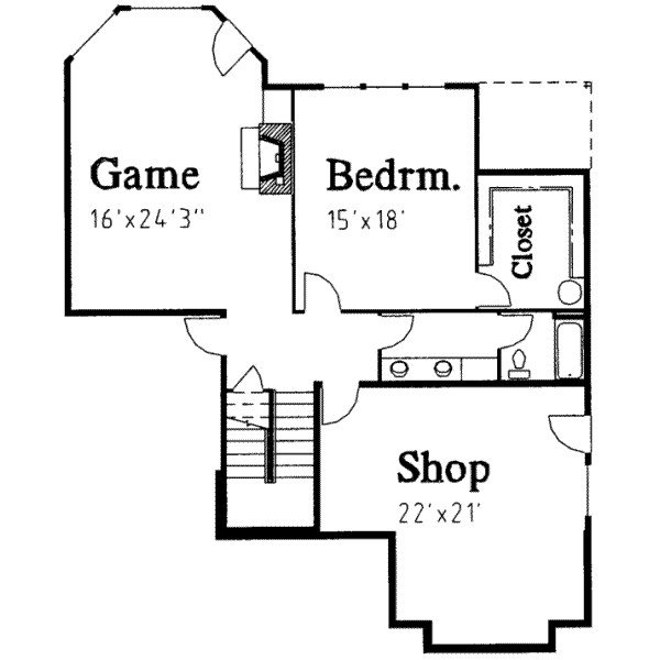 Traditional Floor Plan - Lower Floor Plan #303-459