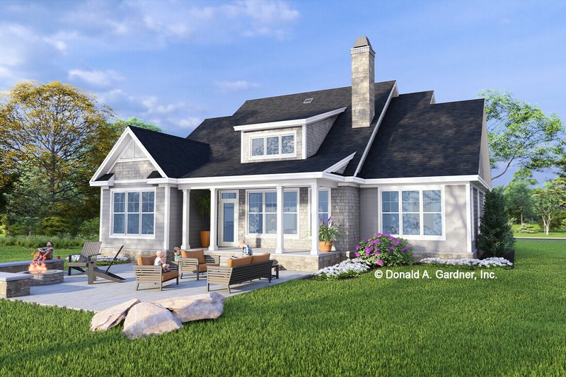 House Design - Exterior - Rear Elevation for Cottage House Plan #929-1182 - 4 bed, 3 bath