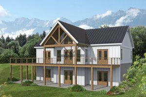 Country Exterior - Rear Elevation Plan #932-1298