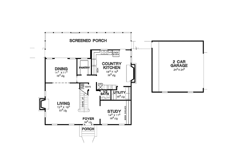 Home Plan - Floor Plan - Main Floor for Classical House Plan #472-359 - 3 bed, 2.5 bath