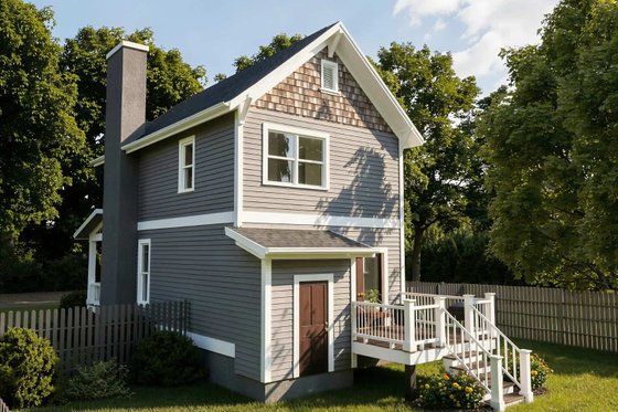 Exterior - Rear Elevation 1 for Craftsman House Plan #79-133 - 2 bed, 2.5 bath