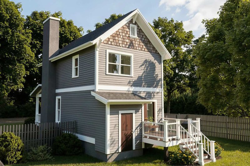 Architectural House Design - Exterior - Rear Elevation 1 for Craftsman House Plan #79-133 - 2 bed, 2.5 bath