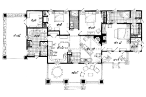 Floor Plan - Main Floor for Craftsman House Plan #942-19 - 3 bed, 2.5 bath