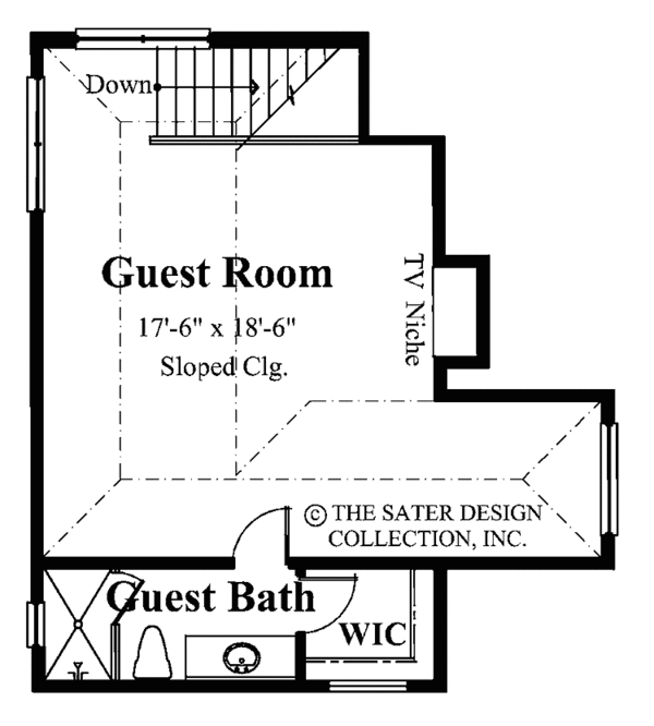 Mediterranean Floor Plan - Upper Floor Plan #930-92