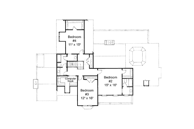 Dream House Plan - Floor Plan - Upper Floor for Colonial House Plan #429-179 - 4 bed, 3.5 bath