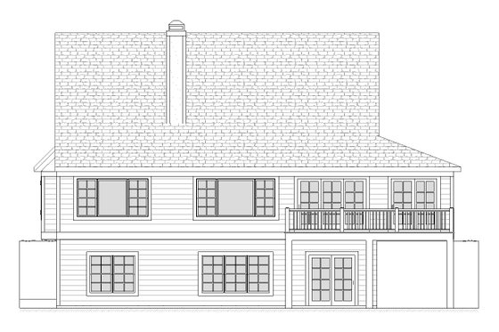 Exterior - Rear Elevation for Tudor House Plan #901-38 - 3 bed, 2.5 bath