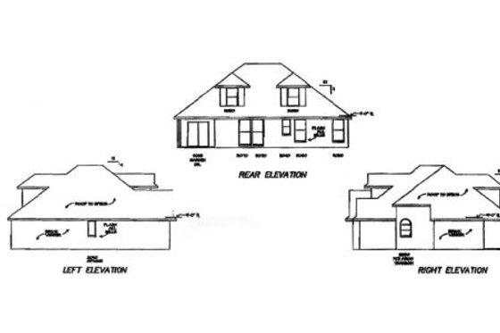 Exterior - Rear Elevation for European House Plan #65-402 - 3 bed, 2.5 bath