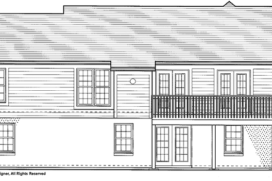 Exterior - Rear Elevation for Bungalow House Plan #46-662 - 3 bed, 2 bath