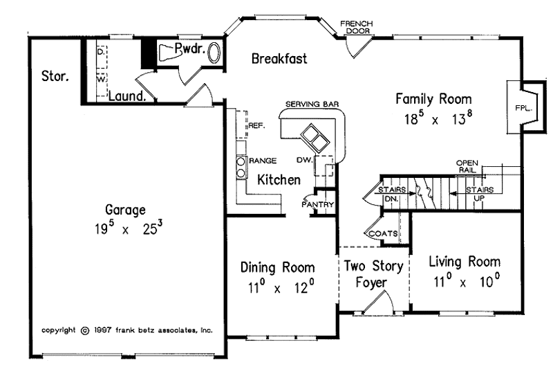 Home Plan - Floor Plan - Main Floor for Colonial House Plan #927-459 - 4 bed, 2.5 bath