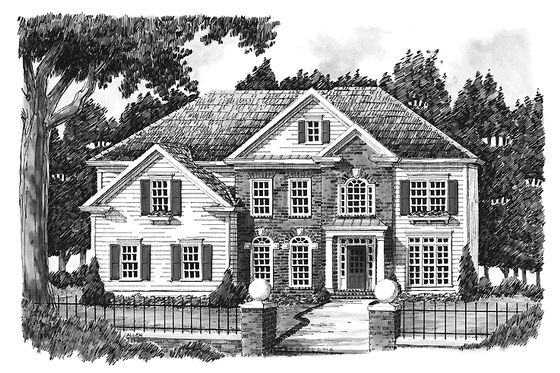 Exterior - Front Elevation 3 for Classical House Plan #927-771 - 5 bed, 4 bath
