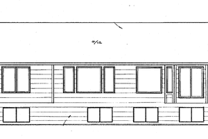 Exterior - Rear Elevation for Traditional House Plan #58-231 - 2 bed, 2 bath