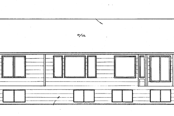 Exterior - Rear Elevation for Traditional House Plan #58-231 - 2 bed, 2 bath