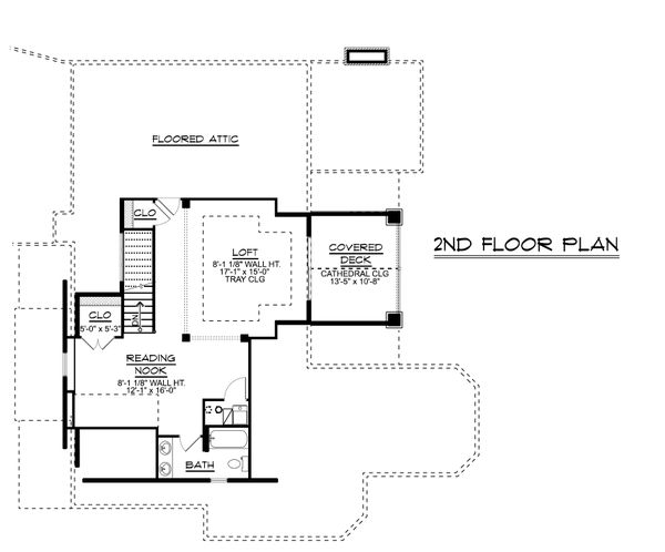 Architectural House Design - Ranch Floor Plan - Upper Floor Plan #1064-89