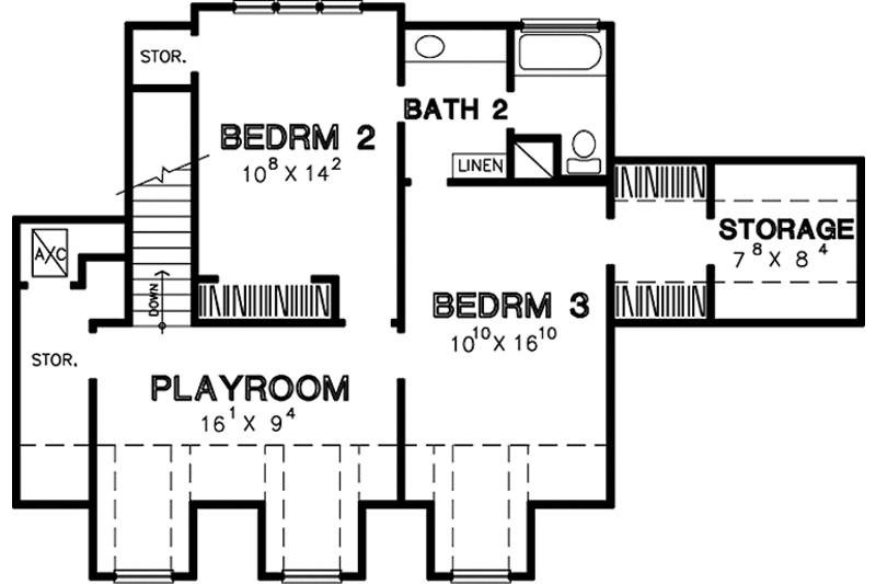 Dream House Plan - Floor Plan - Upper Floor for Country House Plan #472-361 - 3 bed, 2.5 bath