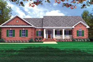 House Plan Design - Exterior - Front Elevation for Colonial House Plan #21-406 - 3 bed, 2 bath