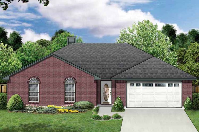 Dream House Plan - Exterior - Front Elevation 3 for Ranch House Plan #84-663 - 3 bed, 2 bath