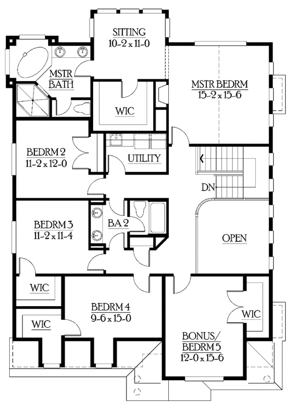 Dream House Plan - Craftsman Floor Plan - Upper Floor Plan #132-460
