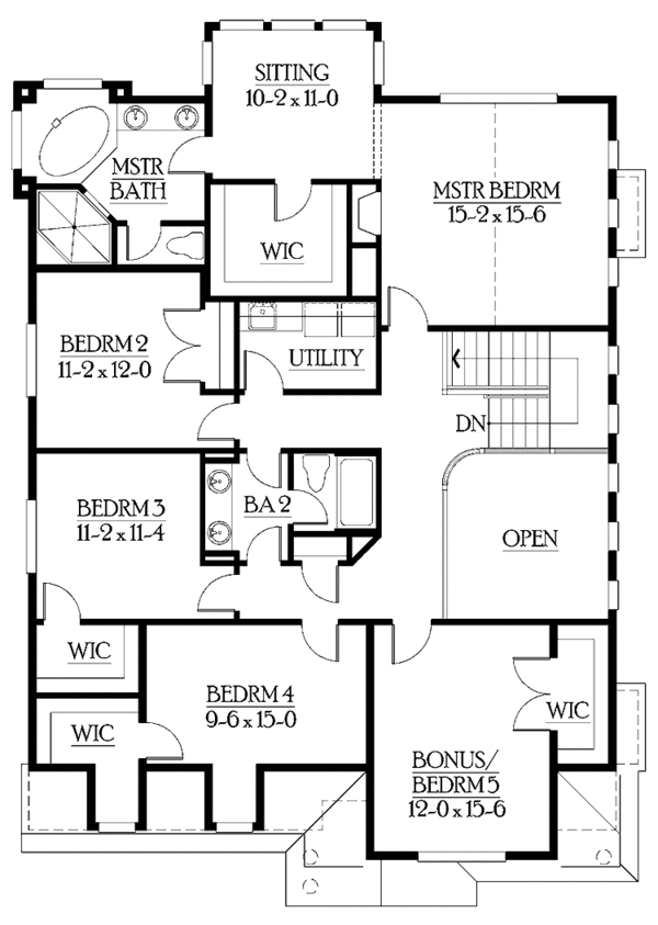 Architectural House Design - Craftsman Floor Plan - Upper Floor Plan #132-460
