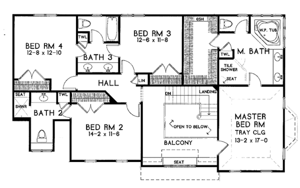House Design - Traditional Floor Plan - Upper Floor Plan #328-464