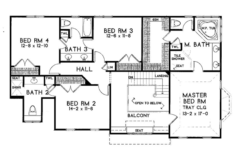 Home Plan - Floor Plan - Upper Floor for Traditional House Plan #328-464 - 4 bed, 3.5 bath