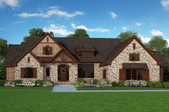 Exterior - Front Elevation 3 for Craftsman House Plan #929-928 - 3 bed, 3.5 bath