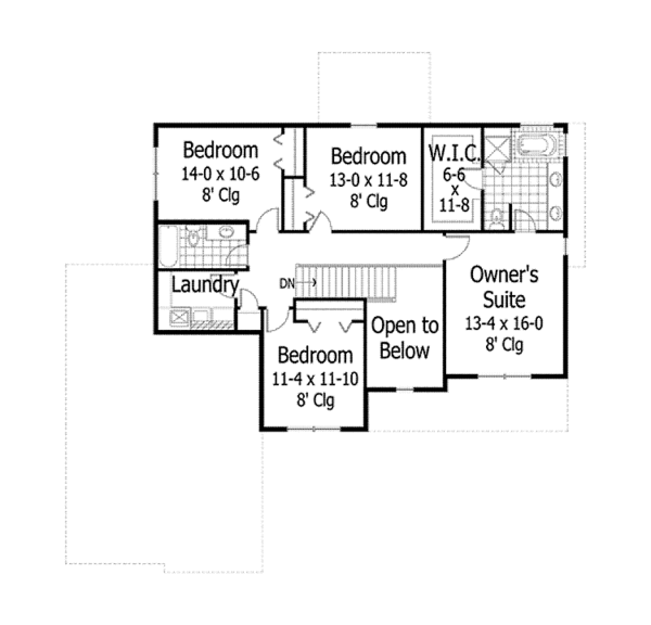 House Plan Design - Traditional Floor Plan - Upper Floor Plan #51-1075