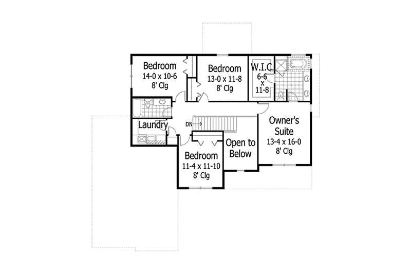 Home Plan - Floor Plan - Upper Floor for Traditional House Plan #51-1075 - 4 bed, 2.5 bath