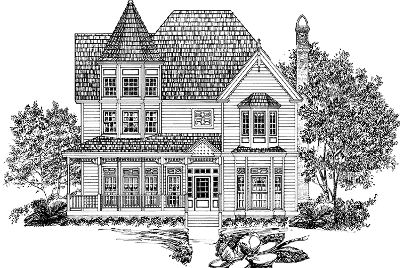 Architectural House Design - Victorian Exterior - Front Elevation Plan #1014-19