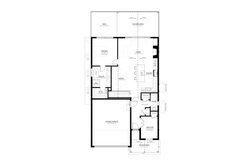 House Blueprint - Floor Plan - Main Floor for Cottage House Plan #1114-60 - 3 bed, 3 bath