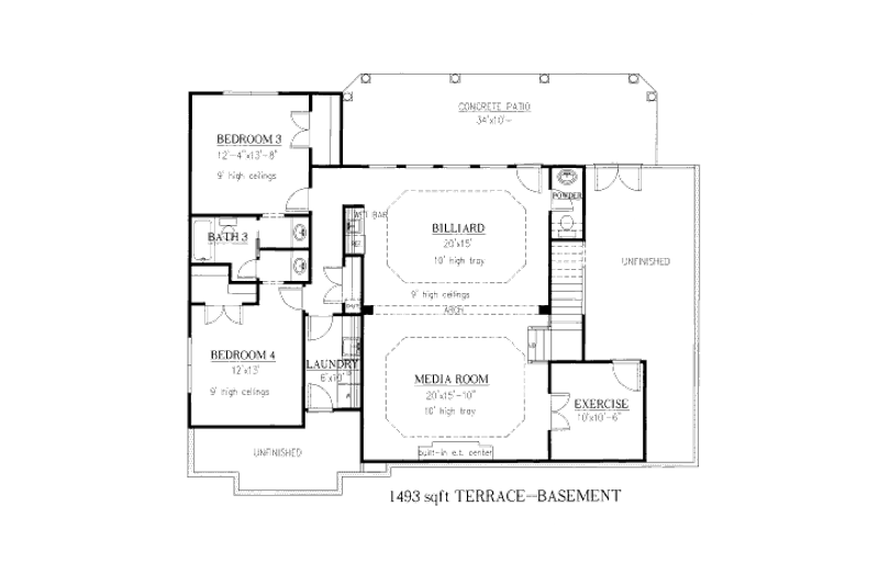 Home Plan - Floor Plan - Lower Floor for Country House Plan #437-42 - 4 bed, 3.5 bath