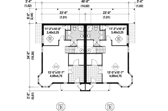 Floor Plan - Lower Floor for Traditional House Plan #25-4515 - 6 bed, 4 bath