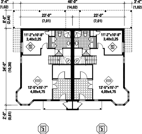 Traditional Floor Plan - Lower Floor Plan #25-4515