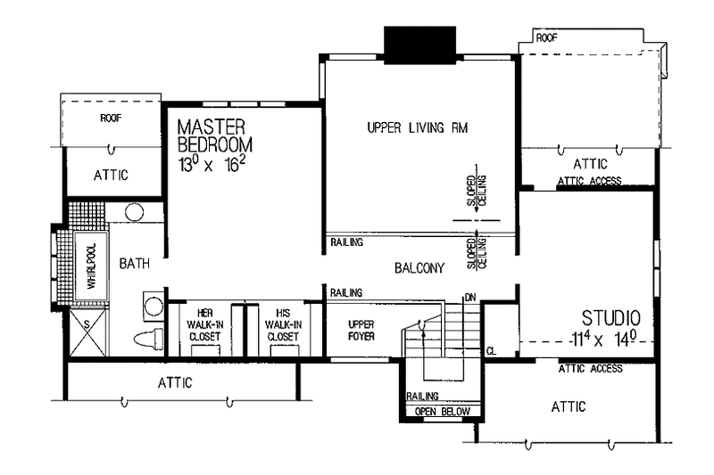 Home Plan - Floor Plan - Upper Floor for Tudor House Plan #72-854 - 3 bed, 2 bath