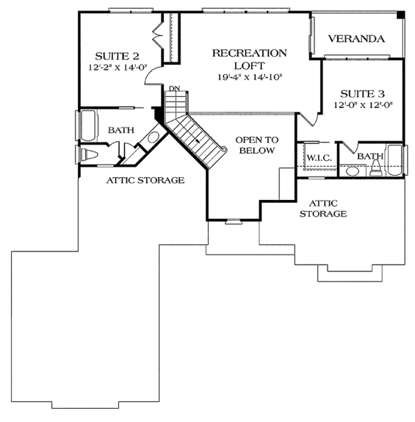 House Plan Design - Craftsman Floor Plan - Upper Floor Plan #453-216