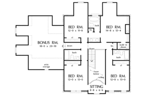 Floor Plan - Upper Floor for Traditional House Plan #929-801 - 6 bed, 5 bath