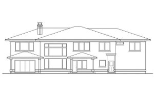 Exterior - Rear Elevation for Mediterranean House Plan #124-292 - 6 bed, 3.5 bath