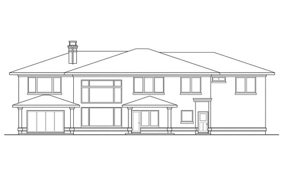 Exterior - Rear Elevation for Mediterranean House Plan #124-292 - 6 bed, 3.5 bath
