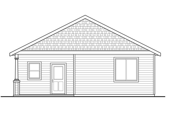 Exterior - Rear Elevation for Cottage House Plan #124-978 - 3 bed, 2 bath