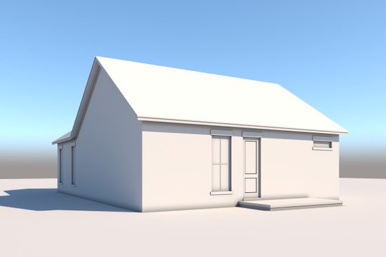 Exterior - Rear Elevation 1 for Traditional House Plan #430-310 - 2 bed, 2 bath