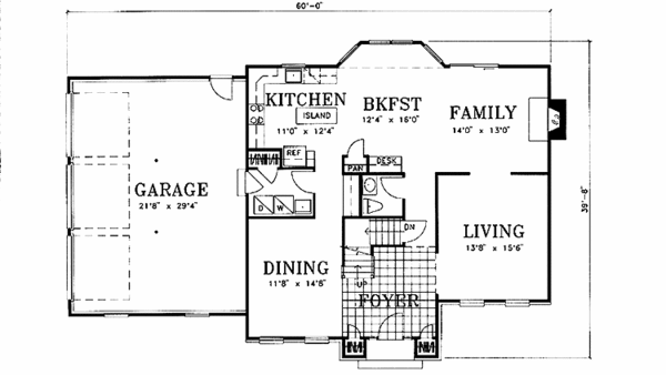 House Plan Design - Colonial Floor Plan - Main Floor Plan #1029-37