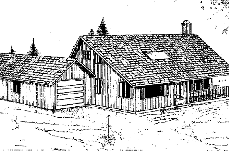 Architectural House Design - Country Exterior - Front Elevation Plan #60-746