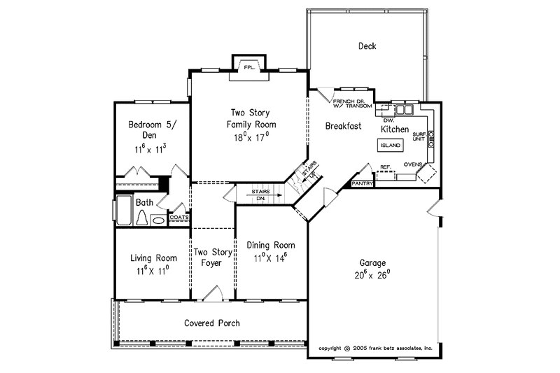 Home Plan - Floor Plan - Main Floor for Traditional House Plan #927-340 - 5 bed, 3 bath