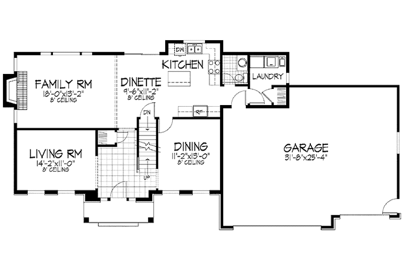 Home Plan - Floor Plan - Main Floor for Classical House Plan #51-729 - 4 bed, 2.5 bath
