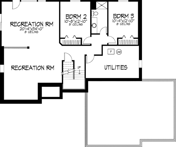 Home Plan - Country Floor Plan - Lower Floor Plan #51-888
