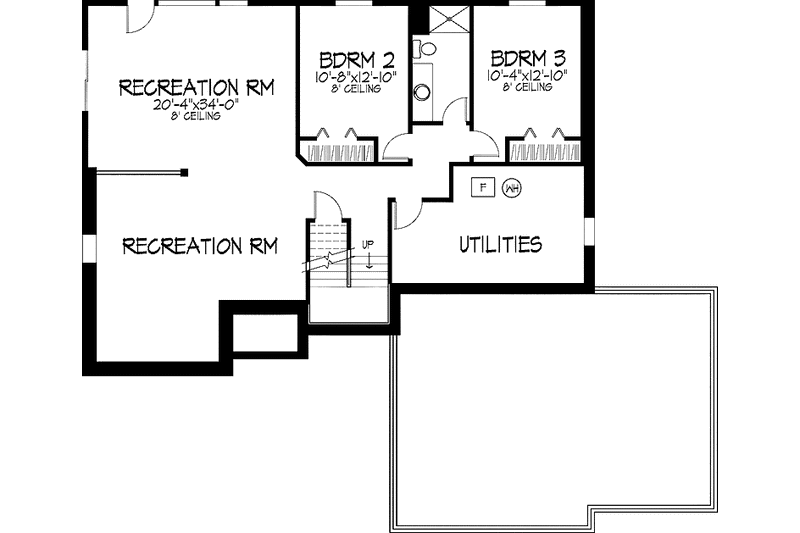 Dream House Plan - Floor Plan - Lower Floor for Country House Plan #51-888 - 3 bed, 2.5 bath