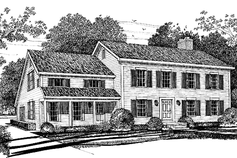 Home Plan - Colonial Exterior - Front Elevation Plan #72-969