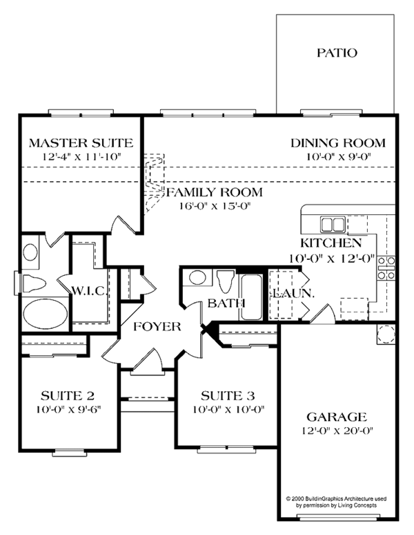 Home Plan - Colonial Floor Plan - Main Floor Plan #453-374