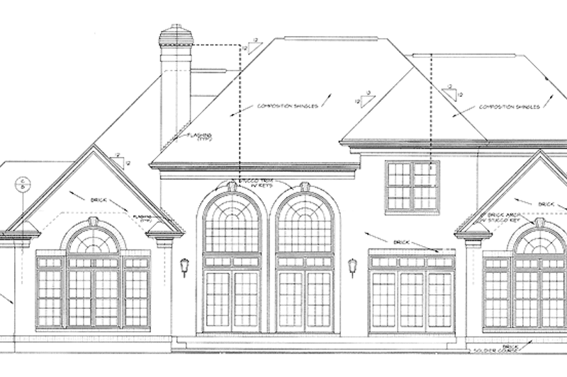 Architectural House Design - Exterior - Rear Elevation for Traditional House Plan #453-298 - 4 bed, 3.5 bath